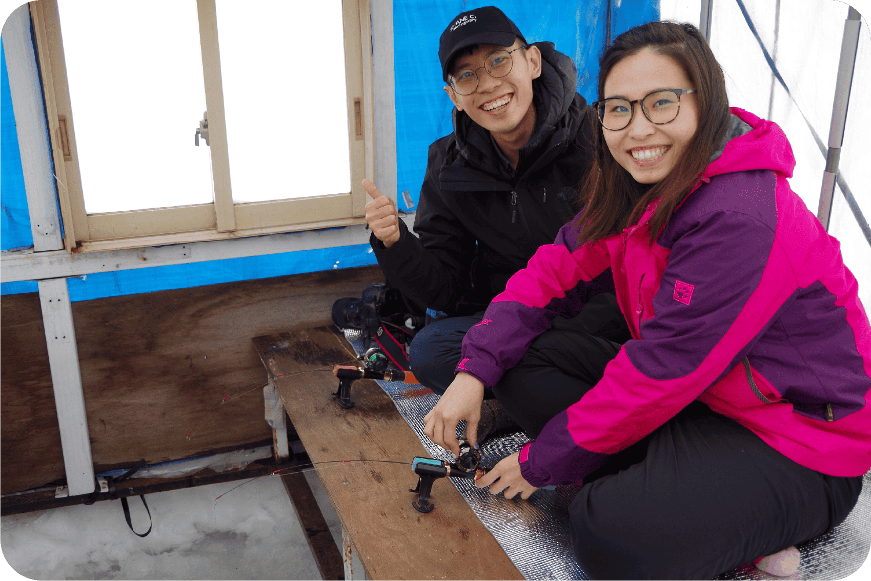 Smelt ice fishing at Lake Kanayama